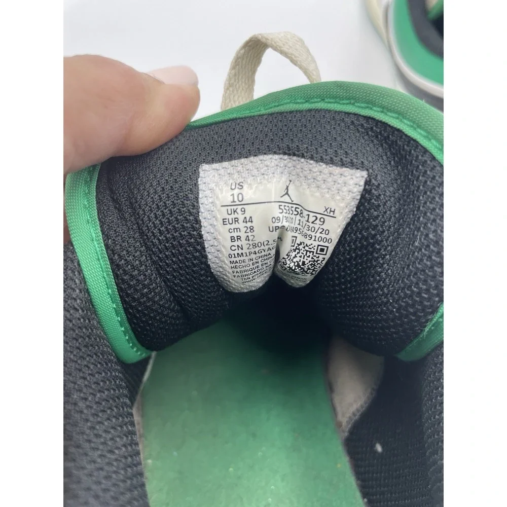 Air Jordan 1 Low White Lucky Green Size 10‎